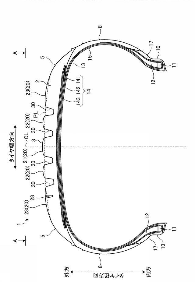 2017226313-空気入りタイヤ、タイヤ加硫成形金型及びタイヤ製造方法 図000003