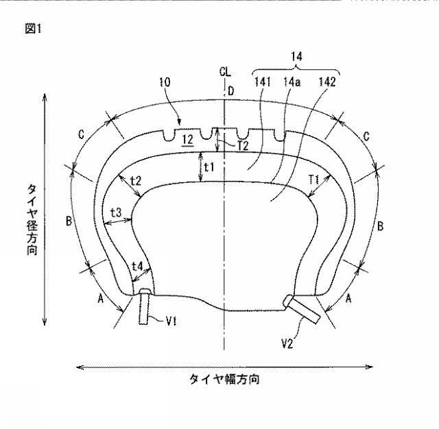 2016002920-チューブ式タイヤ及びそれを用いたタイヤ・リム組立体 図000004