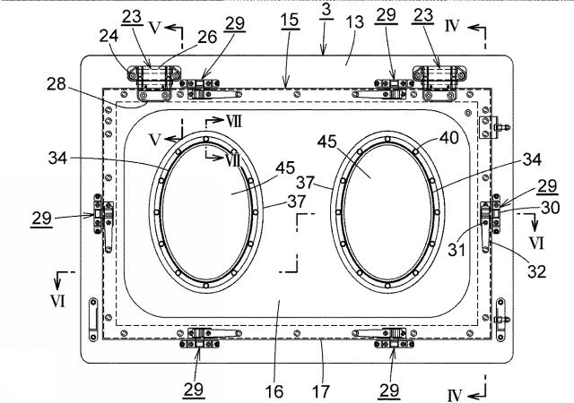 2017008541-気密ボックスにおける扉の開閉機構 図000005