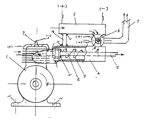 5650636-熱気球を任意に飛行出来るように、発動機の排気熱と電熱ヒーターの組み合わせで、浮上が可能な装置。 図000002