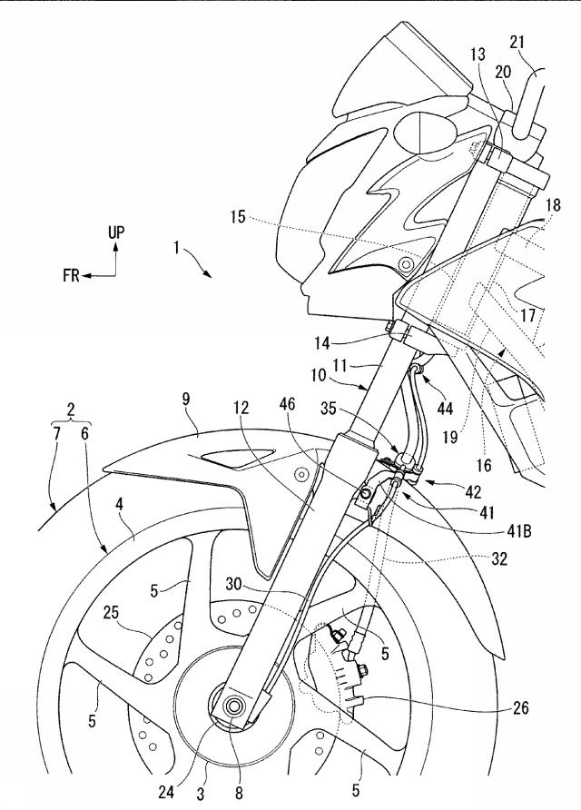 5836215-鞍乗型車両のケーブル配索構造 図000002