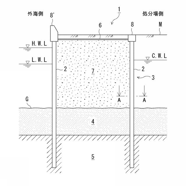 6013889-護岸遮水壁の上部コンクリート遮水構造 図000002