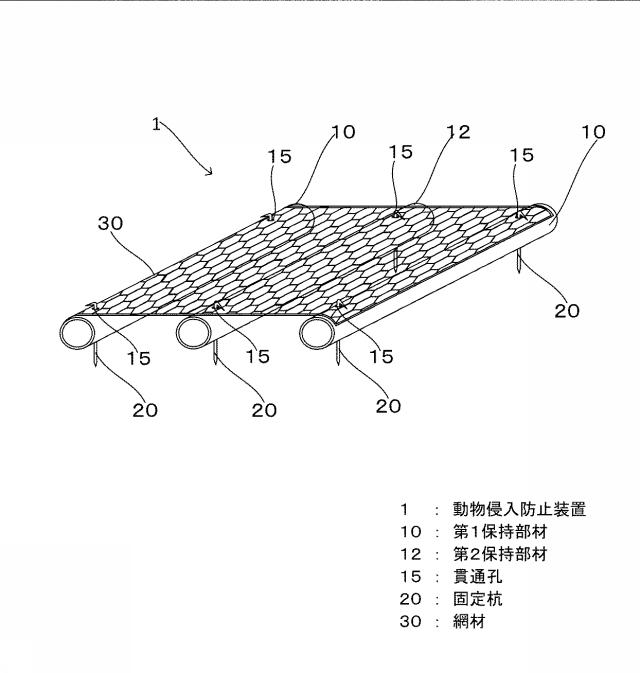 6547174-動物侵入防止装置、及び、動物侵入防止装置の施工方法 図000002