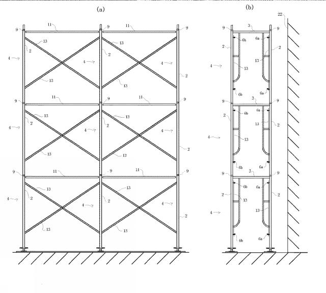 6889630-階段開口部手摺および階段開口部手摺を組み込んでなる仮設足場 図000002
