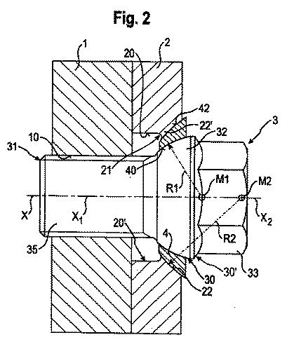 5896179-位置誤差を補正する形状ロック接続、形状ロック接続のためのボルト、ナット、および調整リング 図000003