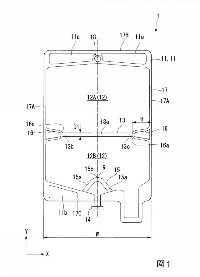 6478400-袋状容器、医療用複室容器、金型および曲線帯状弱シール部の形成方法 図000003