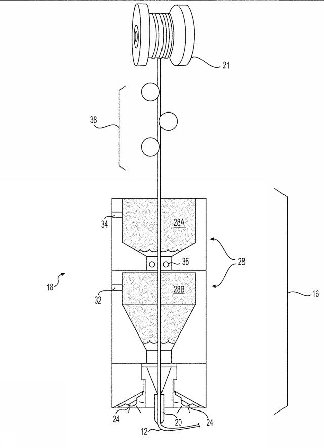 6546324-硬化剤の予備含浸を実施する付加製造システム 図000003