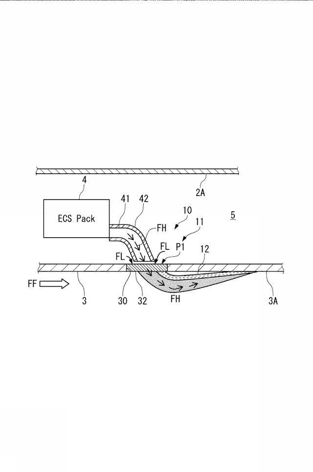 6681749-高温空気の機体張り付き対策構造および航空機 図000003