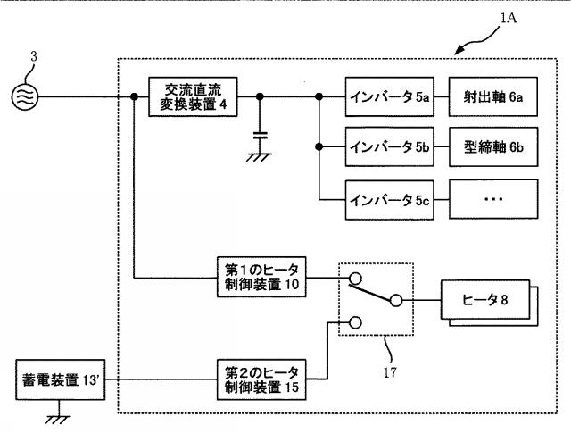 6783030-ヒータ電力供給用蓄電装置を備えた射出成形機 図000003