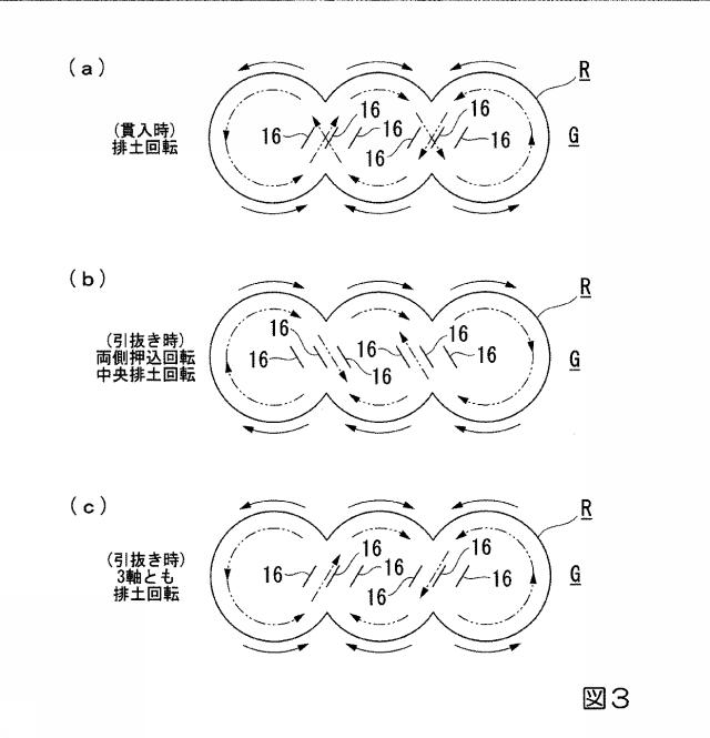 6640819-排土式３軸深層混合処理装置および３軸深層混合処理工法 図000004