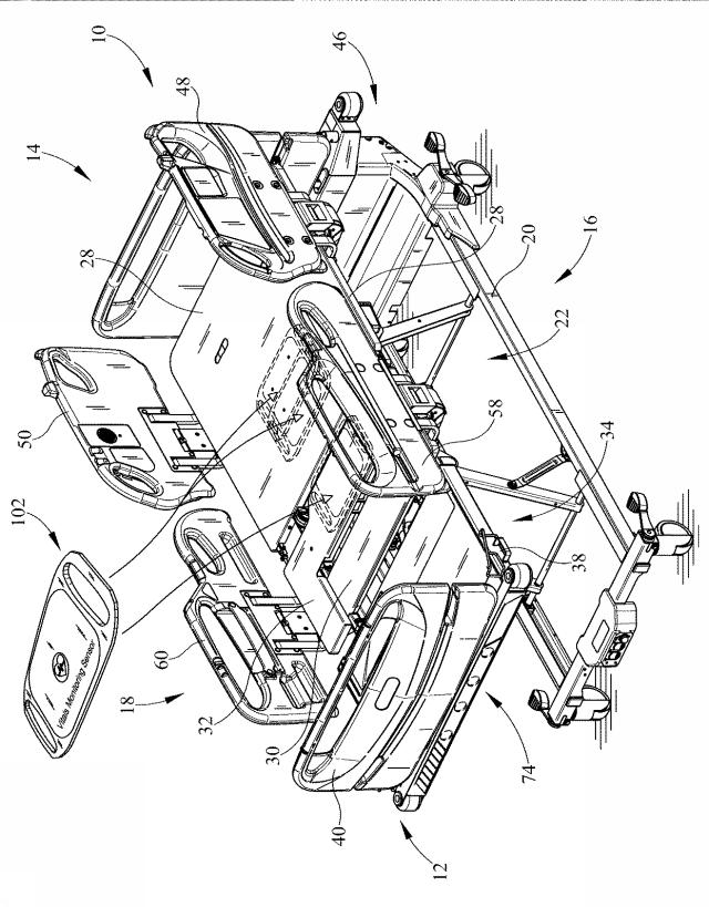 6805121-バイタルサインのモニター機能およびアラート機能を有する患者支持装置 図000004