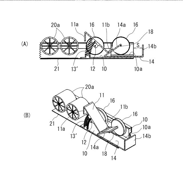 5912721-流動型ホイールコンベアの移載用ストッパ装置及び切り出し・ストッパ装置 図000005