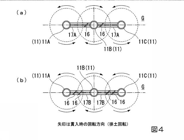 6640819-排土式３軸深層混合処理装置および３軸深層混合処理工法 図000005