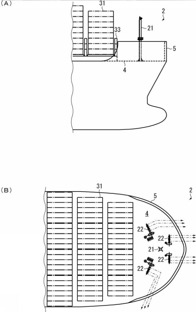 6892954-コンテナ船の船首構造、コンテナ船及びコンテナ船の船首構造の設計方法 図000005