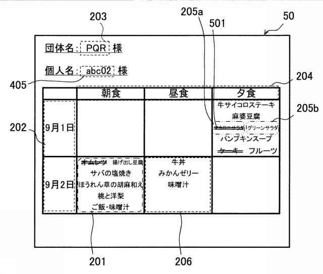 6328306-献立表示方法、献立表示装置、及び献立表示プログラム 図000007