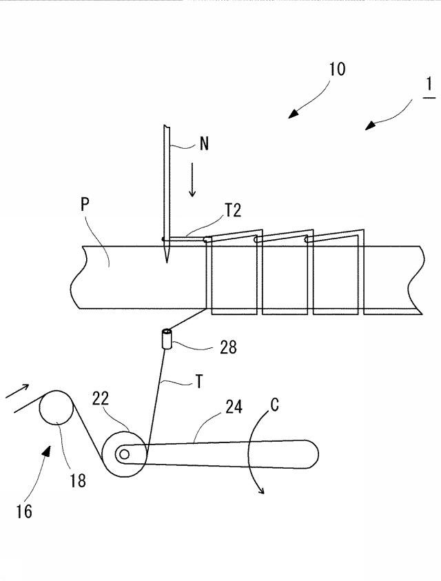 6975555-縫製装置の縫い糸送り機構、および、縫い糸送り機構を備えた縫製装置 図000009