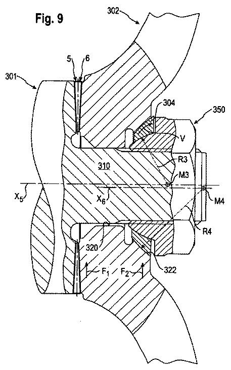 5896179-位置誤差を補正する形状ロック接続、形状ロック接続のためのボルト、ナット、および調整リング 図000010