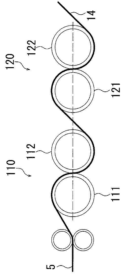 6111408-延伸復元獣毛紡績糸、延伸復元複合獣毛紡績糸、復元獣毛紡績糸、復元獣毛布帛、延伸縮径獣毛繊維束、獣毛繊維束、延伸固定獣毛繊維紡績糸および布帛 図000013