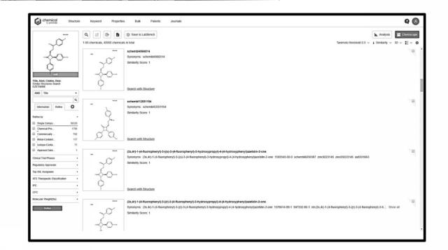 6883664-大規模データベース内で論じられる化学構造の類似性に従って大規模データベースで利用可能な情報を検索及び表示するためのシステム 図000014