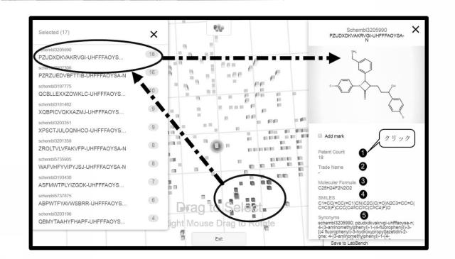 6883664-大規模データベース内で論じられる化学構造の類似性に従って大規模データベースで利用可能な情報を検索及び表示するためのシステム 図000029