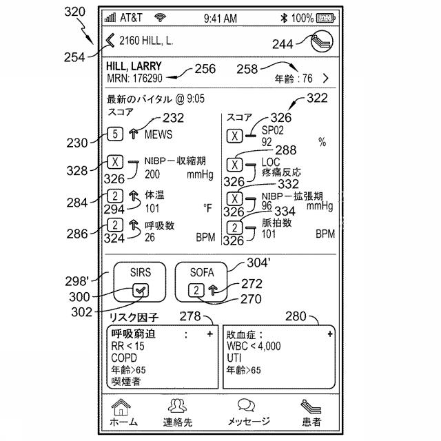 6704076-医療施設の複数のソースからのデータに基づく患者リスク評価 図000096