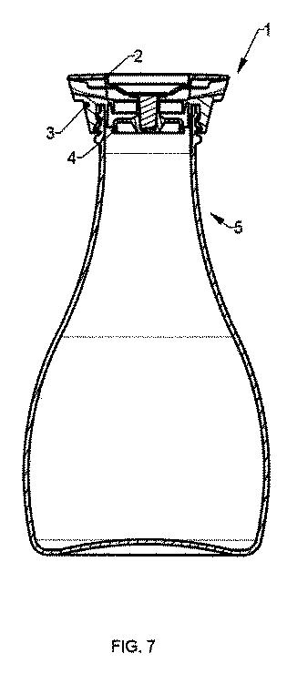 2020525360-空気経路と自動開封を伴うシール保証とを統合して具備する注液プラグを備えた液体用容器 図000009