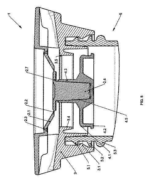 2020525360-空気経路と自動開封を伴うシール保証とを統合して具備する注液プラグを備えた液体用容器 図000010