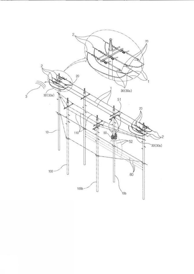 2020504593-絶縁活線張線器とバイパスジャンパーケーブルを用いて電柱径間内電線を分離して死線状態で区間内作業を行う無停電配電工法 図000017